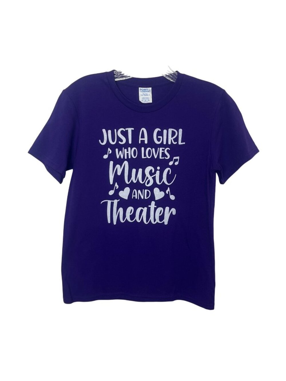 Port & Company Music & Theater Graphic Tshirt‎ Girls Medium Purple
